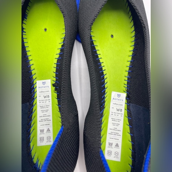 Rothys Womens 8 The Point Flats Black Knit Pointed Toe Slip On Shoes Washable - Picture 10 of 11